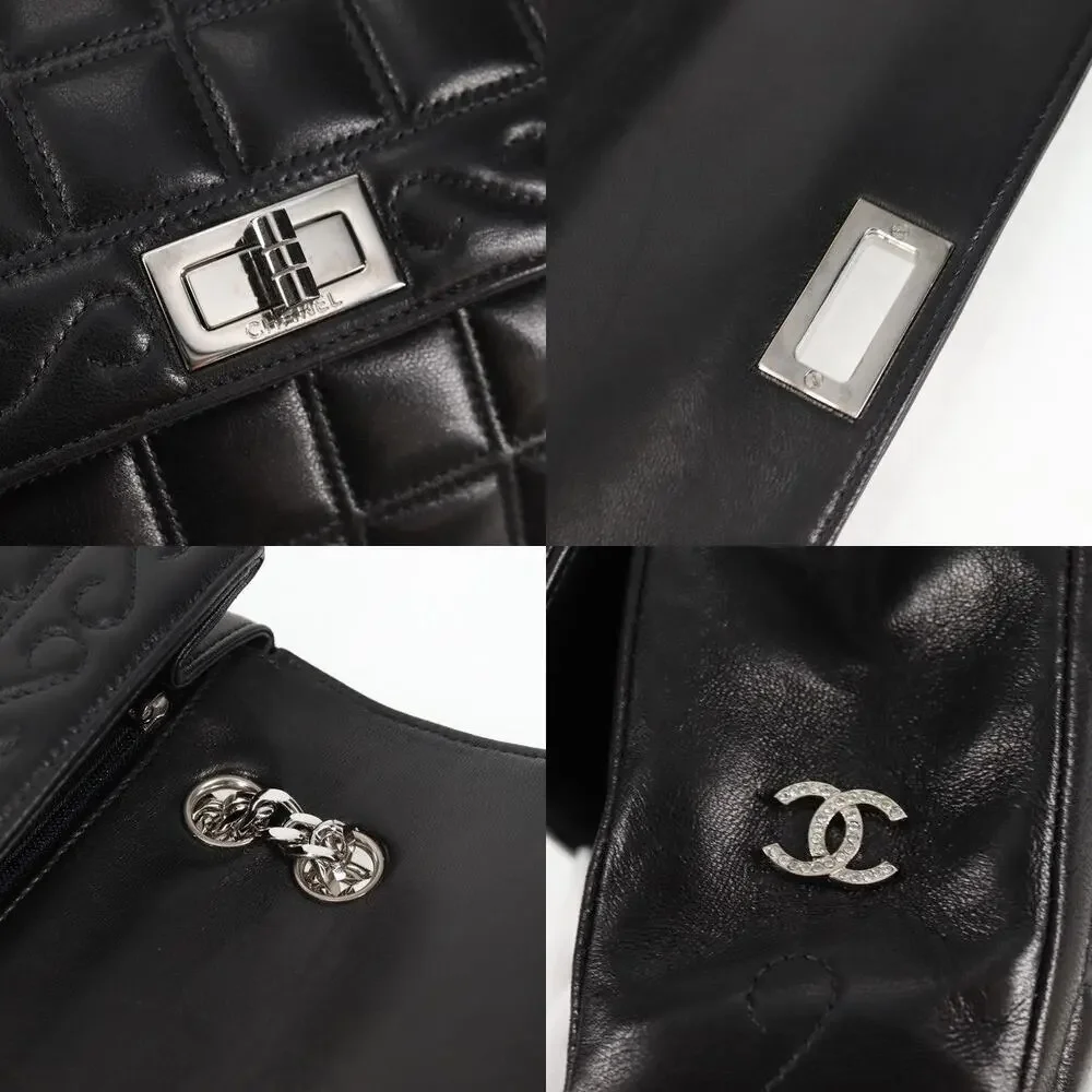 Chanel Single Flap Double Chain 2001 Shoulder Bag Black